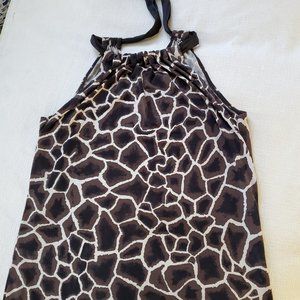 Tahari Animal Print Halter Top